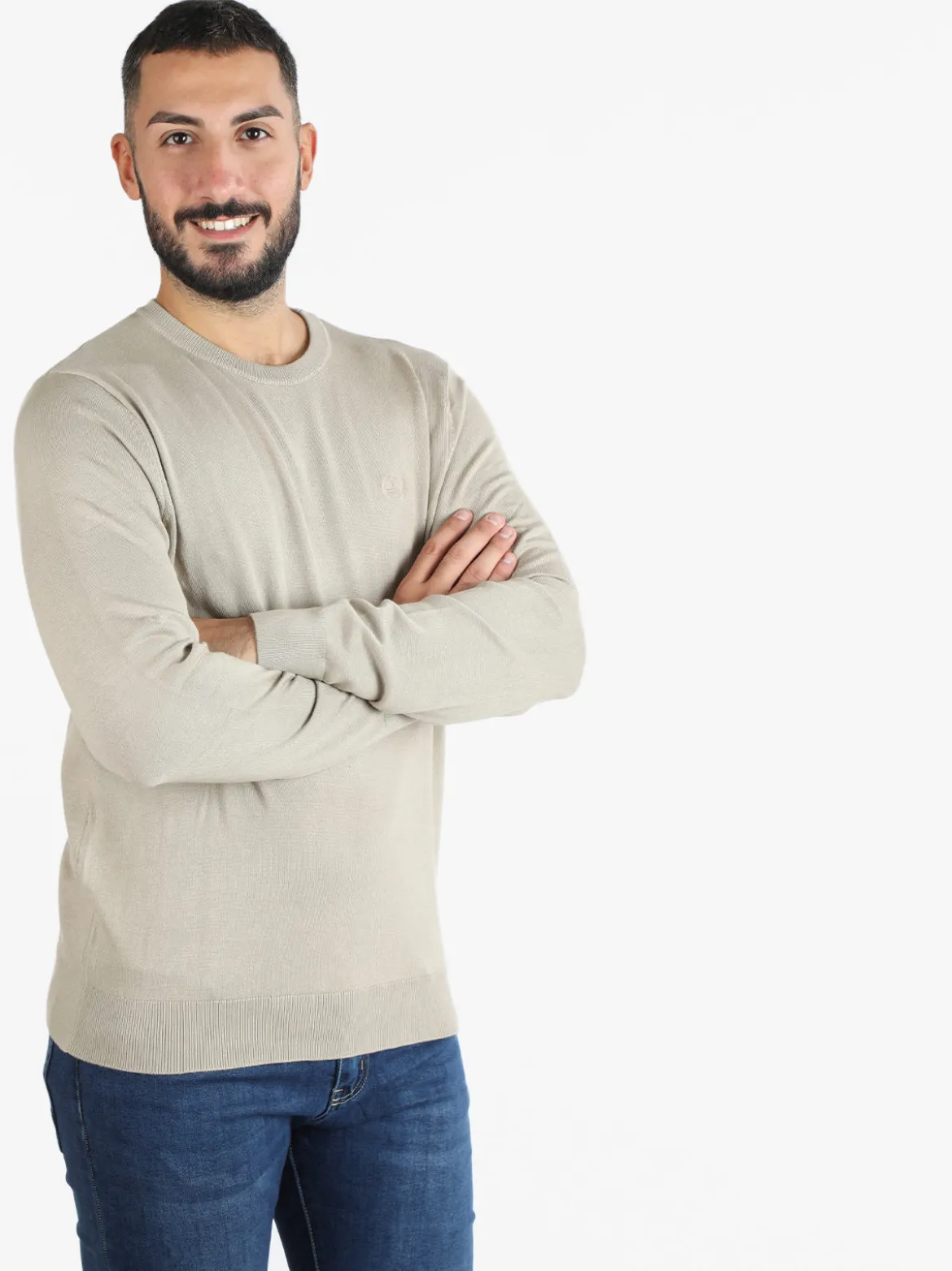 Navy Sail Pullover uomo scollo tondo