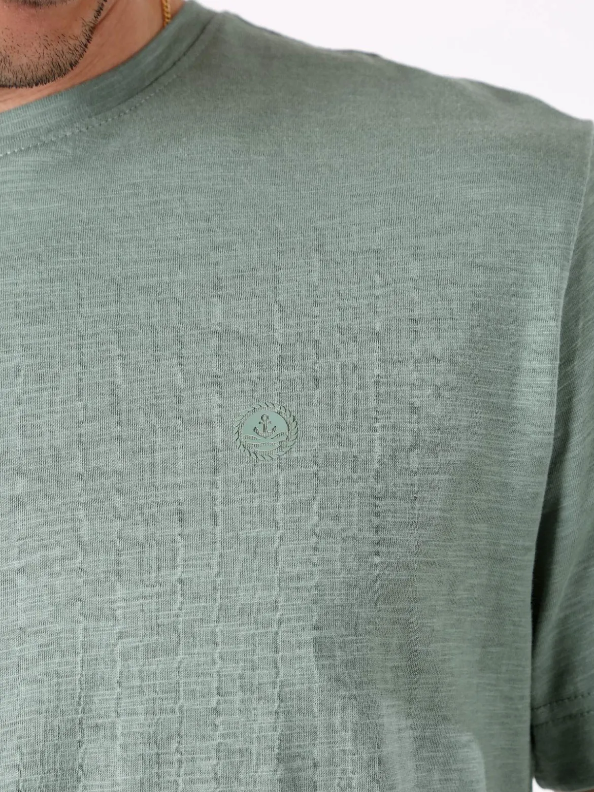 Navy Sail T-shirt da uomo in cotone con logo - verde