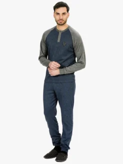 Nazareno Gabrielli Pigiama lungo da uomo in cotone