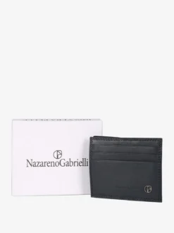 Nazareno Gabrielli Portatessere in pelle da uomo con elastico