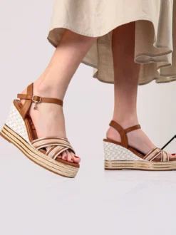 Nazareno Gabrielli Sandali donna con zeppa platform e fascette intrecciate