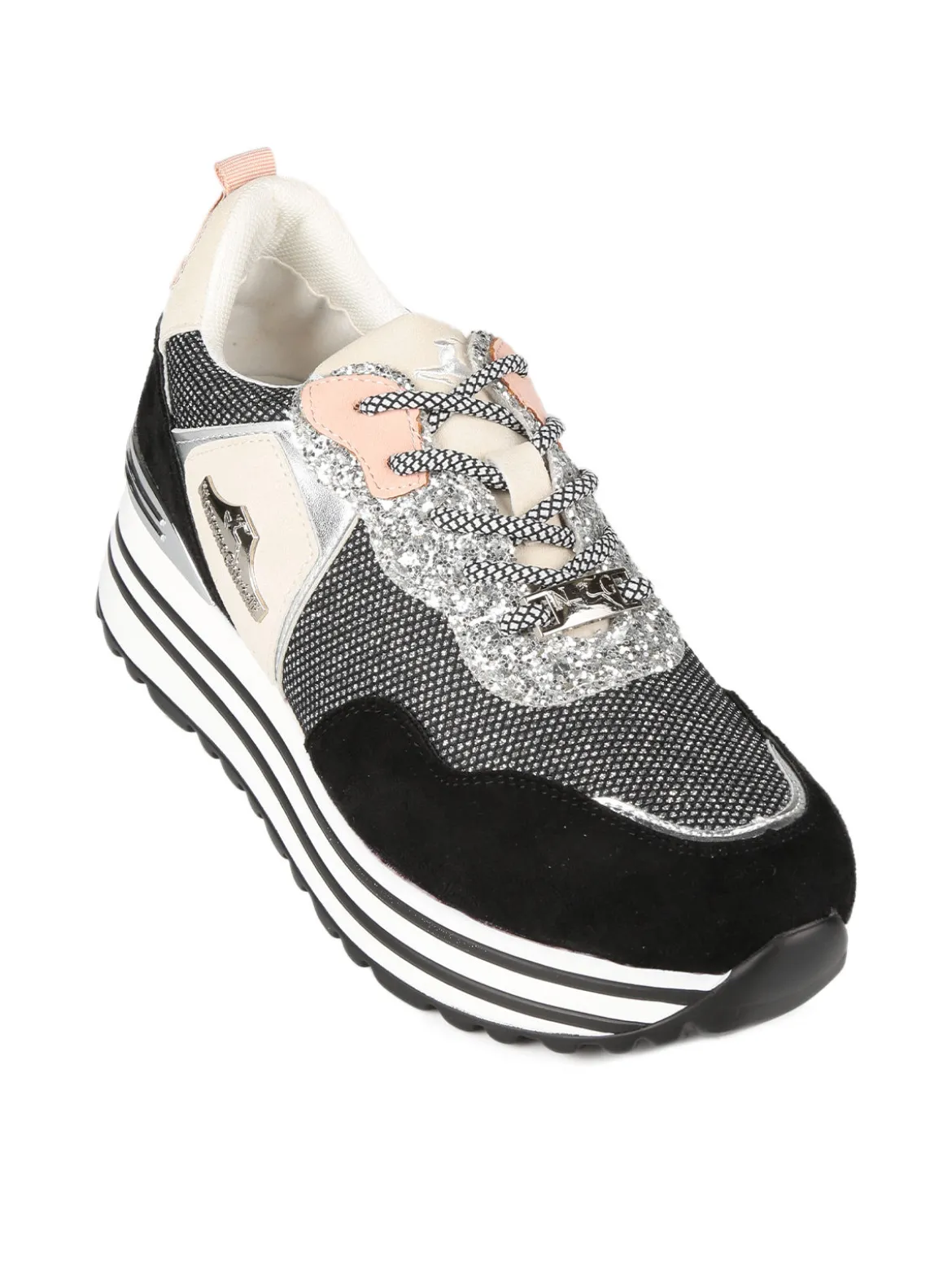 Nazareno Gabrielli Sneakers donna brillantinate con platform