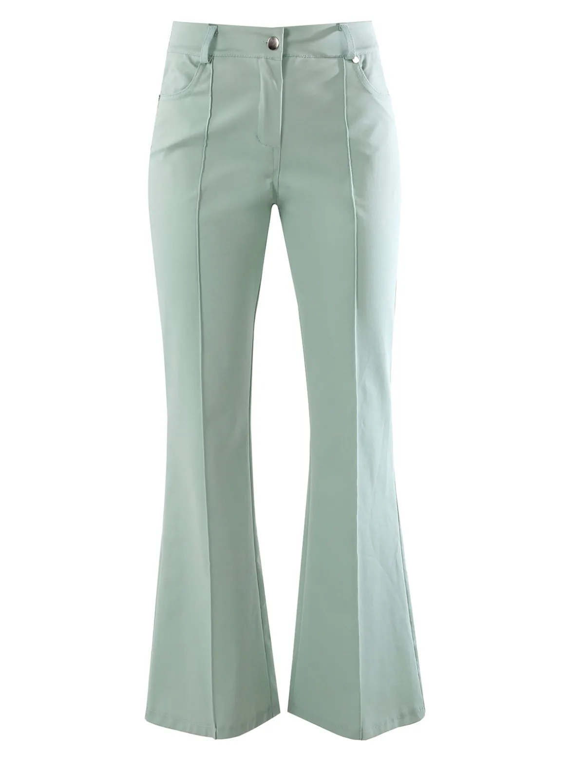 New Gj Pantaloni donna a zampa con cucitura centrale - acqua marina
