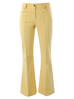 New Gj Pantaloni donna a zampa con cucitura centrale - giallo