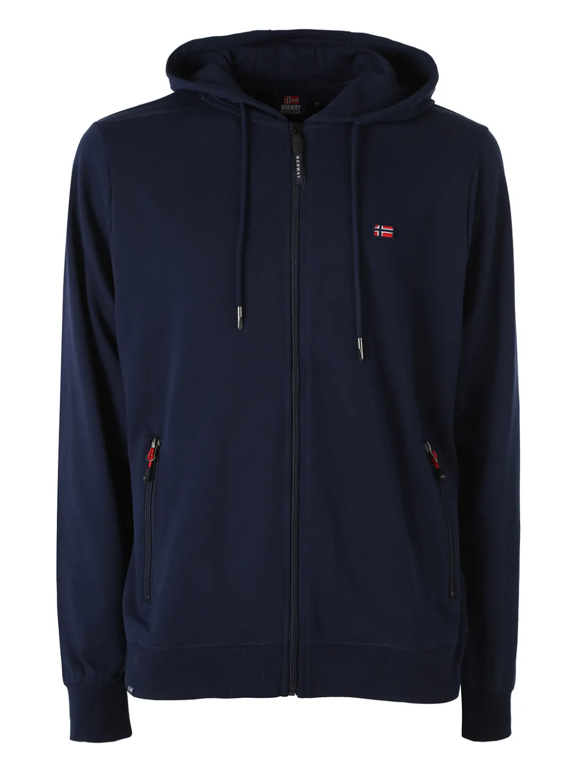 Norway Felpa da uomo full zip con cappuccio - blu scuro
