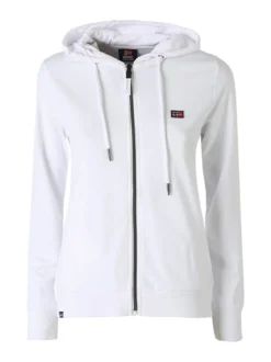 Norway Felpa donna full zip con cappuccio - bianco