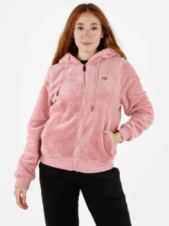 Norway Felpa donna invernale con cappuccio e zip - rosa