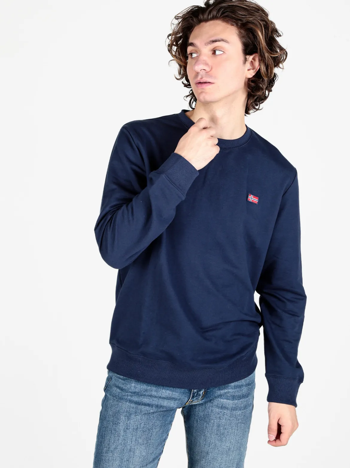Norway Felpa girocollo da uomo in misto cotone