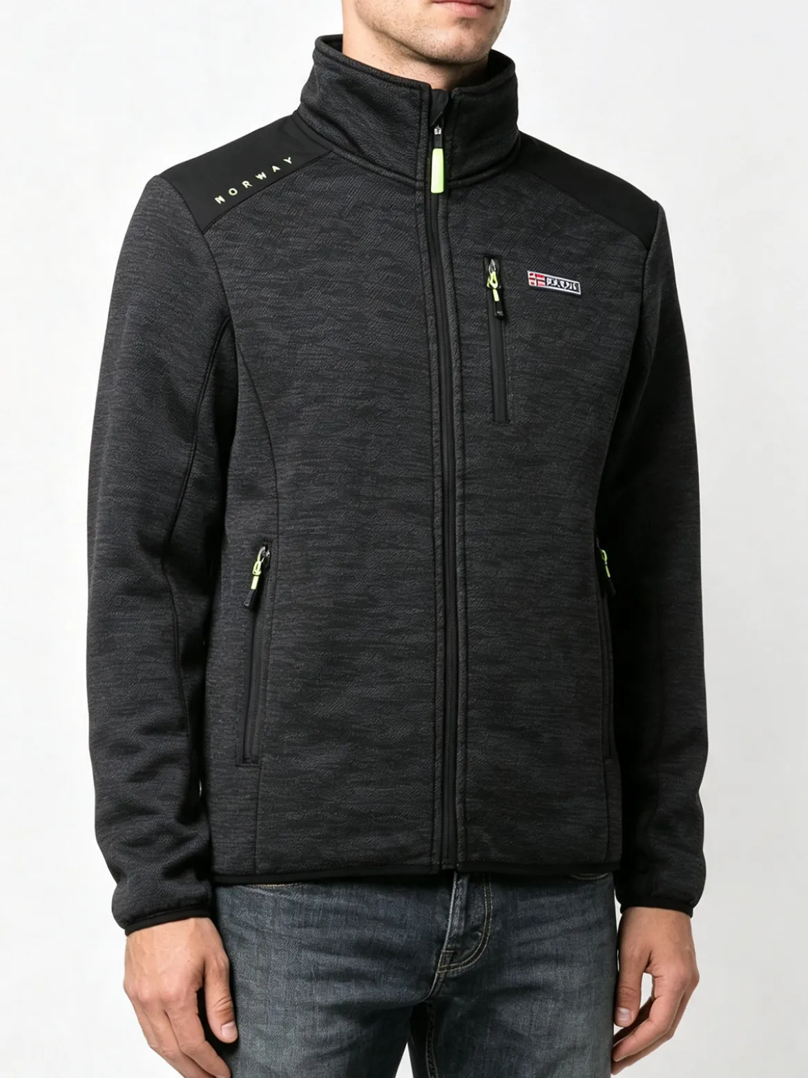 Norway Giacca felpa invernale da uomo con zip - nero