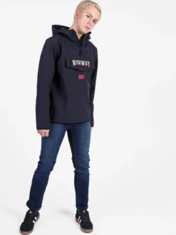 Norway Giubbotto da uomo a mezza zip con cappuccio