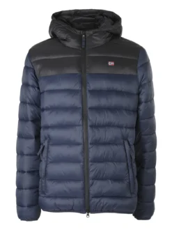 Norway Giubbotto imbottito da uomo con cappuccio e zip - blu scuro