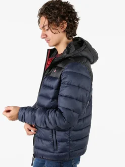 Norway Giubbotto imbottito da uomo con cappuccio e zip - blu scuro