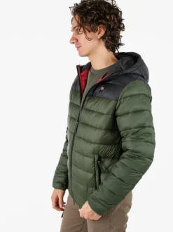 Norway Giubbotto imbottito da uomo con cappuccio e zip - militare