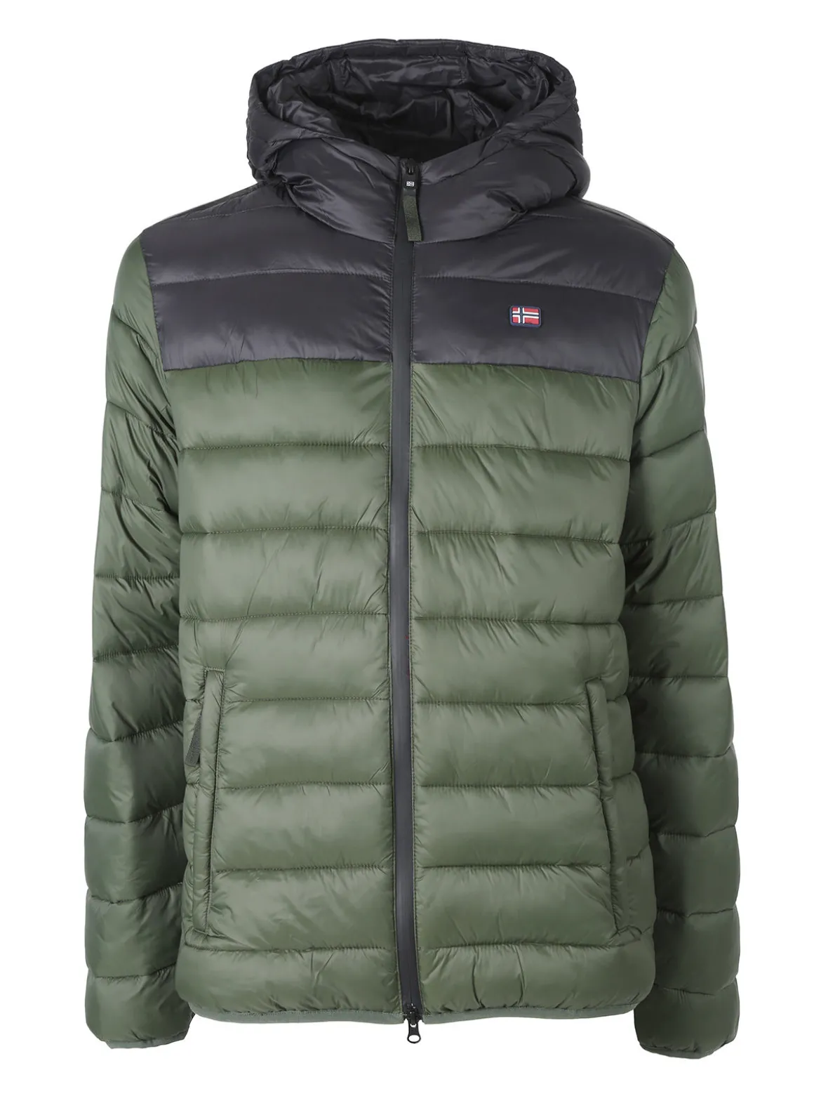 Norway Giubbotto imbottito da uomo con cappuccio e zip - militare