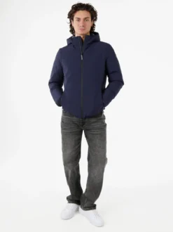 Norway Giubbotto impermeabile da uomo con cappuccio e zip - blu