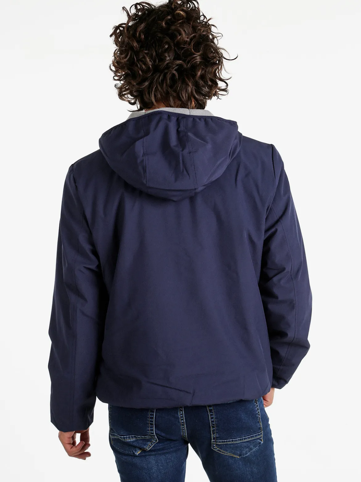 Norway Giubbotto impermeabile da uomo con cappuccio e zip - blu scuro