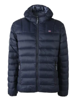Norway Giubbotto piumino da uomo con cappuccio e zip - blu scuro