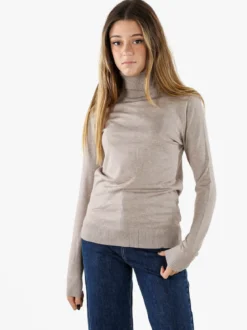 Norway Maglia dolcevita donna in tinta unita - sabbia