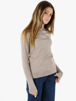 Norway Maglia dolcevita donna in tinta unita - sabbia