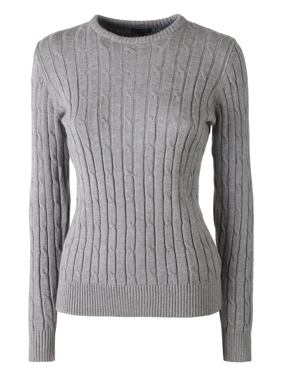 Norway Maglione girocollo da donna a trecce - grigio