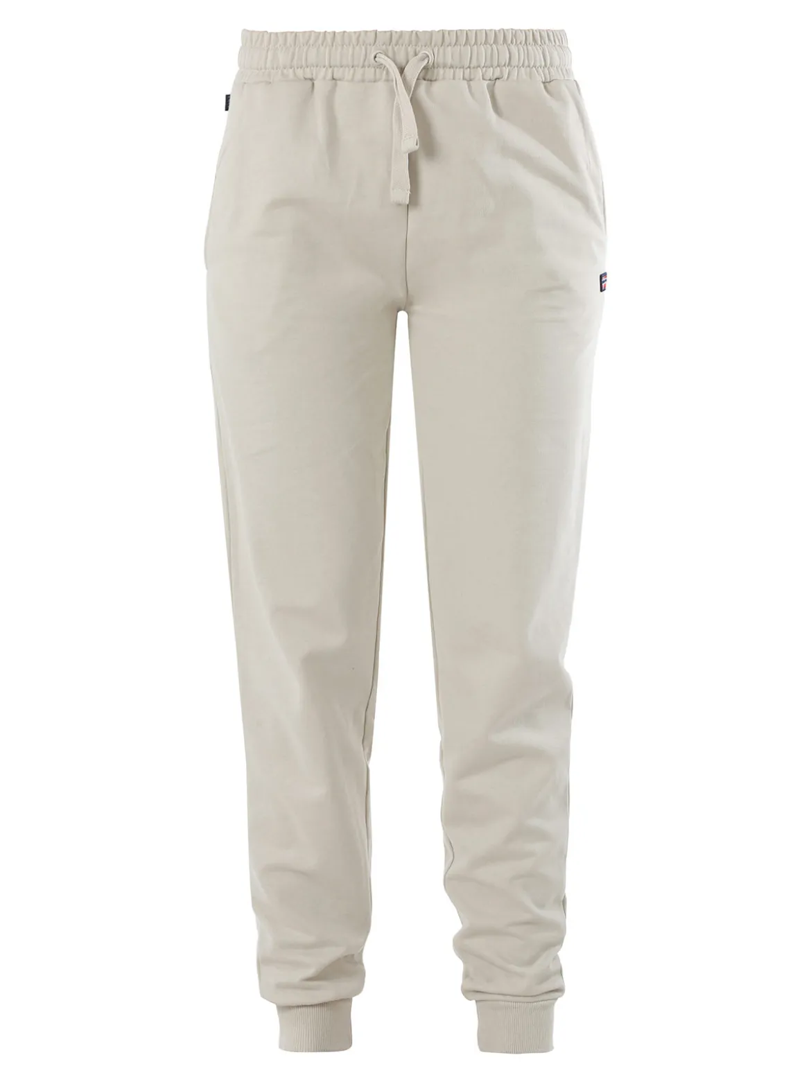 Norway Pantaloni tuta da donna in cotone con coulisse e polsini - beige