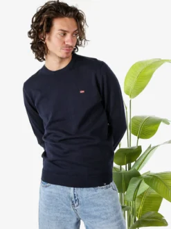 Norway Pullover da uomo in cotone con logo - blu scuro