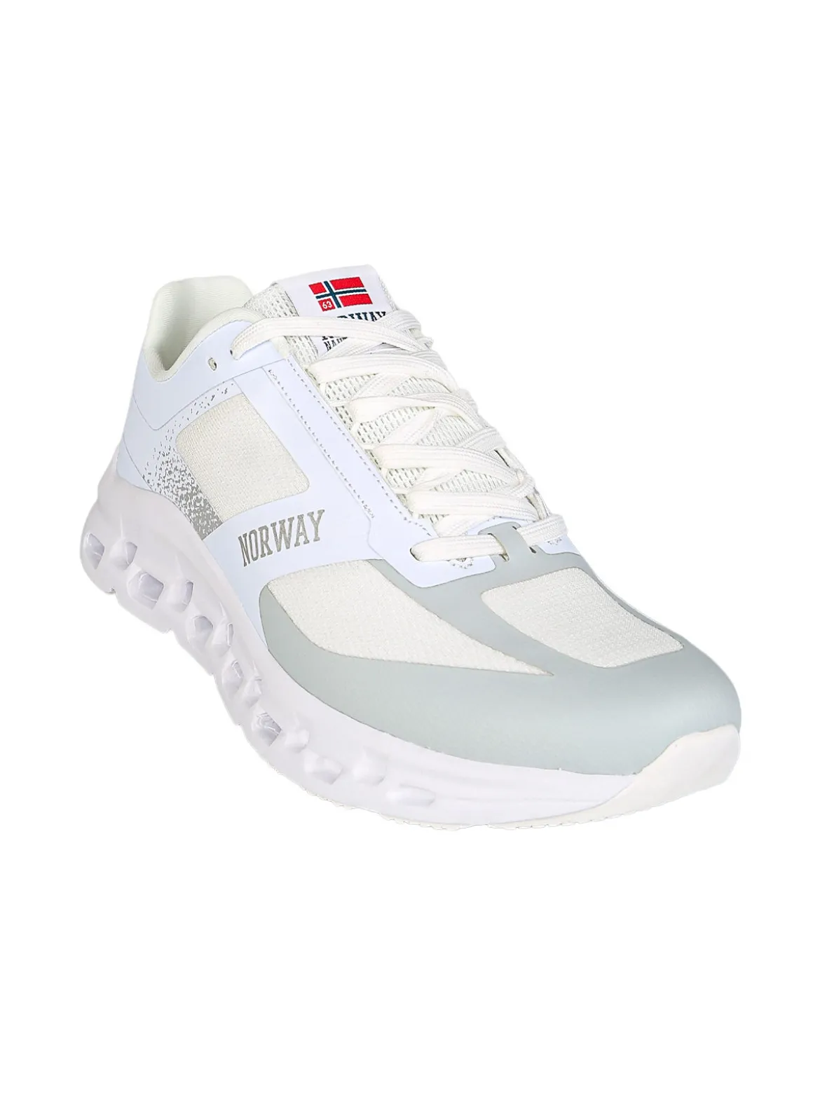 Norway Sneakers sportive da uomo con intersuola geometrica - bianco