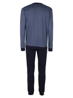 Nottingham Pigiama da uomo lungo in cotone interlock