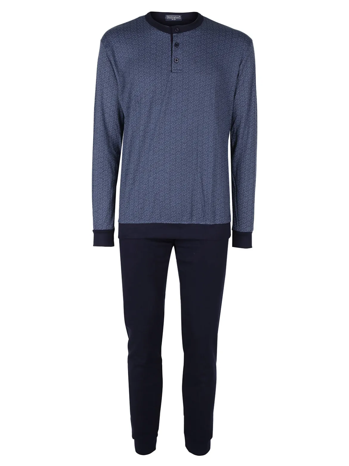Nottingham Pigiama da uomo lungo in cotone interlock