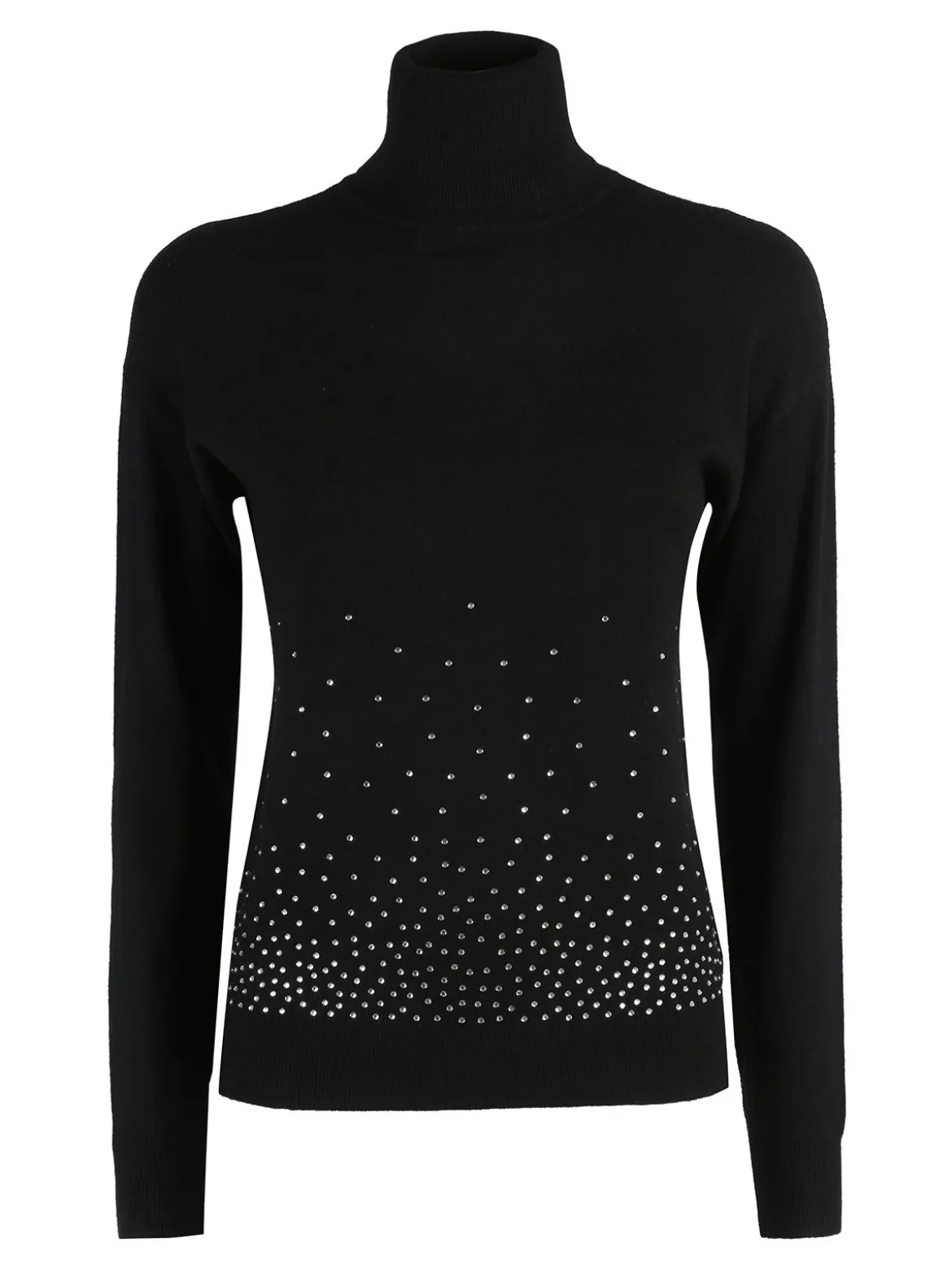 Nova Pullover dolcevita da donna con strass - nero