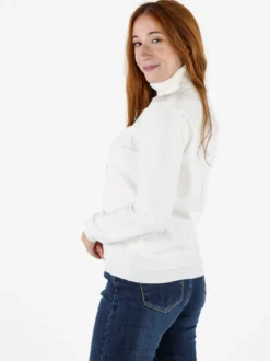 Nova Pullover dolcevita donna con paillettes - bianco
