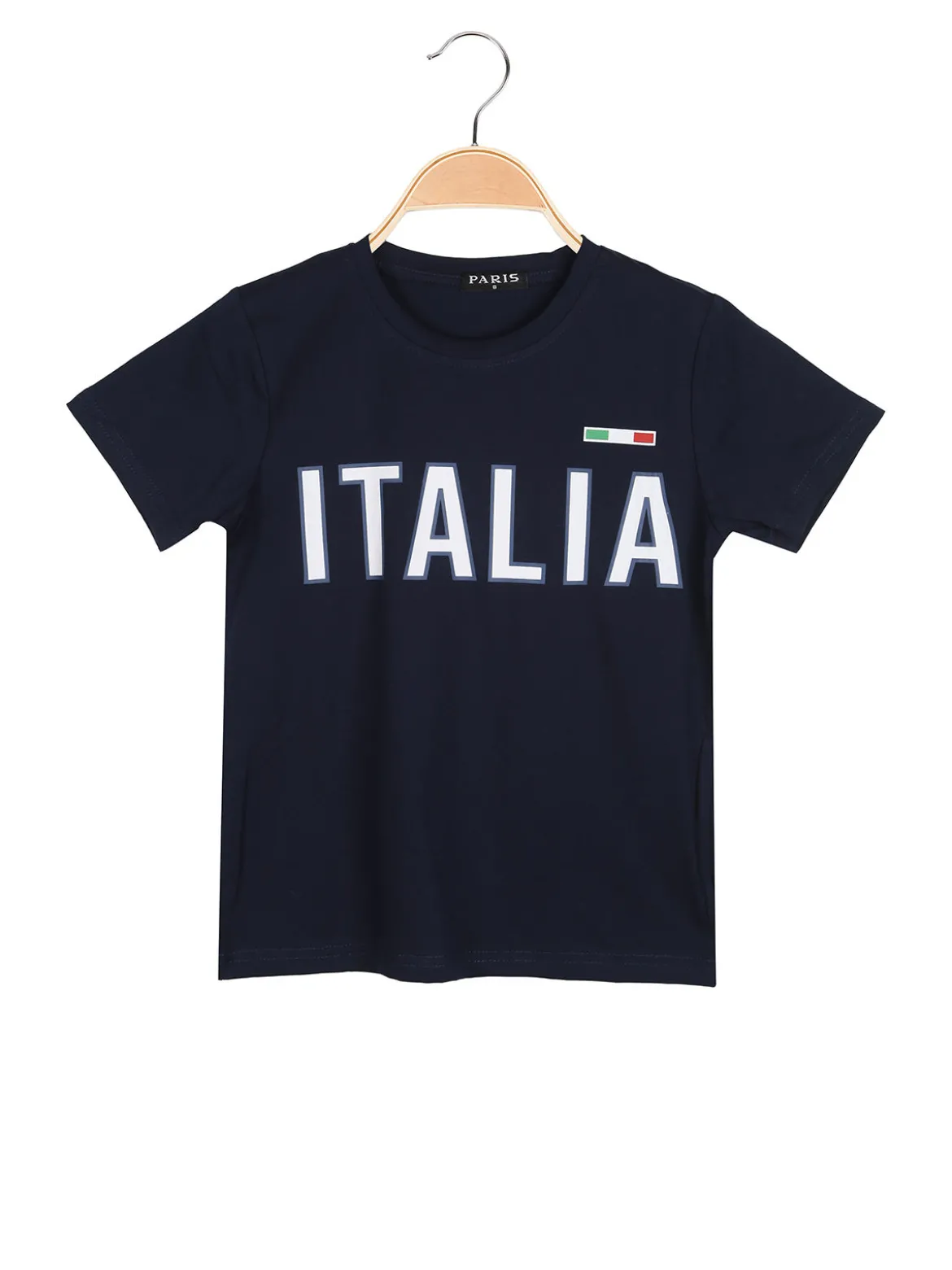 Paris T-shirt da ragazzo in cotone con stampa ITALIA - blu scuro