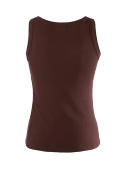 Peafowl Top girocollo da donna a costine - moro