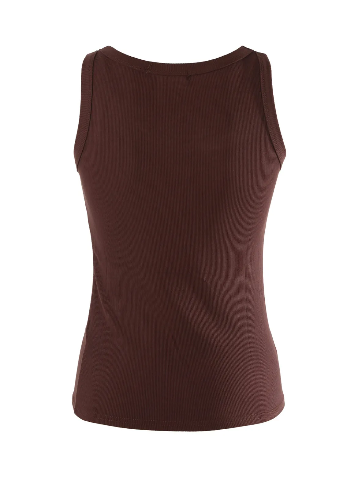 Peafowl Top girocollo da donna a costine - moro