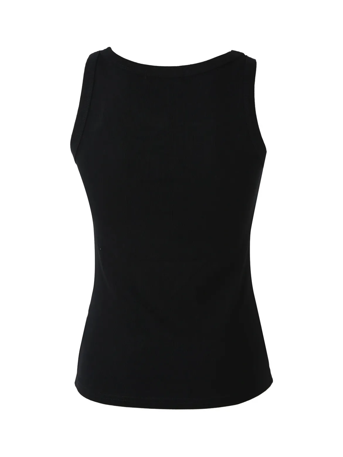 Peafowl Top girocollo da donna a costine - nero
