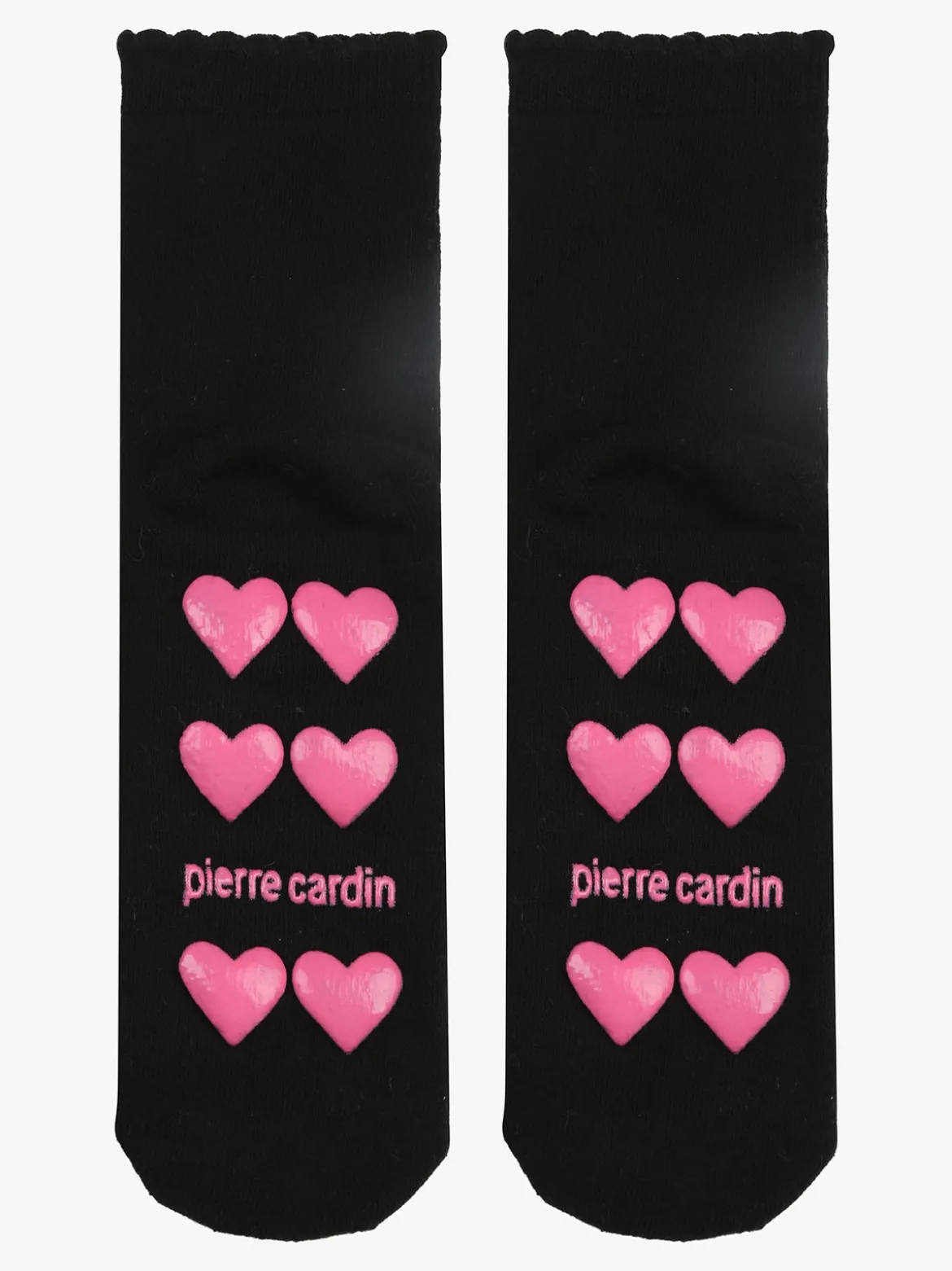 Pierre Cardin Calze da donna con antiscivolo a cuori - nero