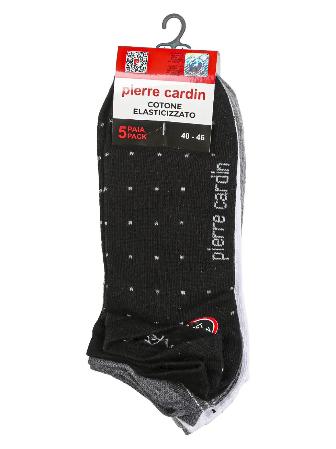 Pierre Cardin Confezione da 5 paia di calze corte da uomo in cotone