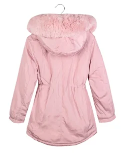 Pink Baby Parka imbottito da bambina con cappuccio