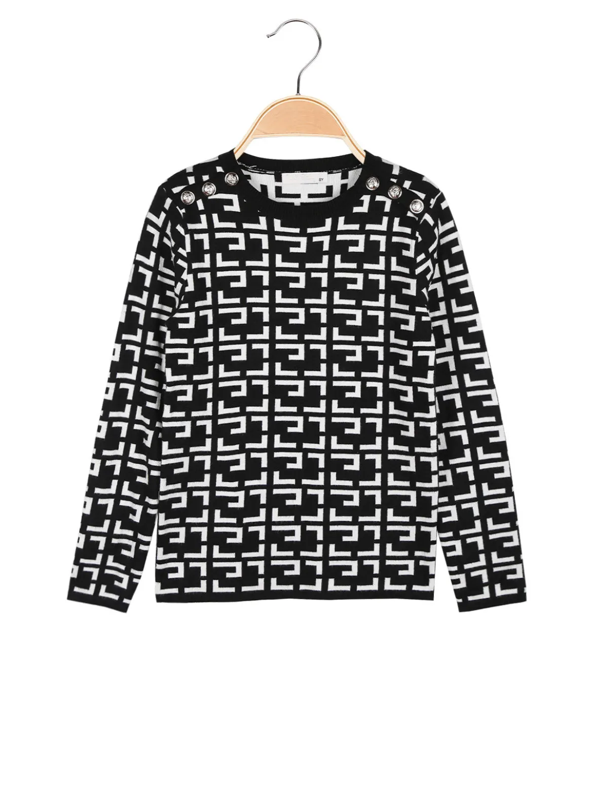 Pink Baby Pullover da bambina con bottoni dorati
