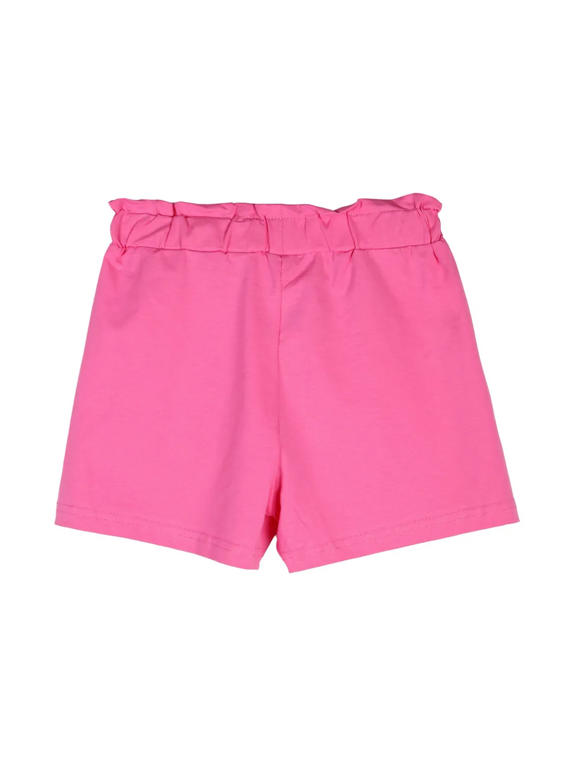 Pink Girl Completo corto da bambina 2 pezzi top e shorts con micro borchie - fucsia
