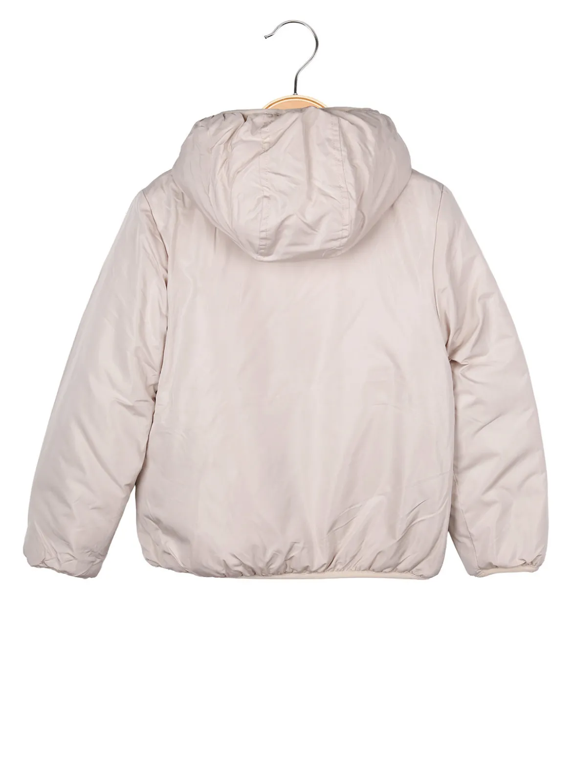 Pink Girl Giubbotto da bambina reversibile con cappuccio - beige
