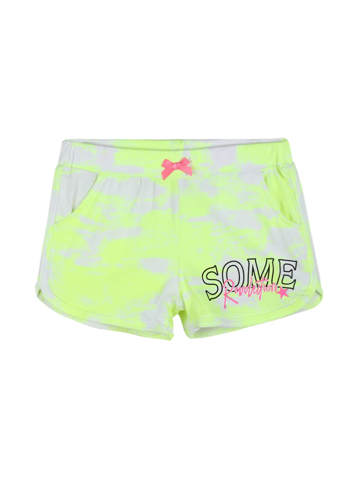 Pink Rabbit Completo corto 2 pezzi da bambina con scritta e strass