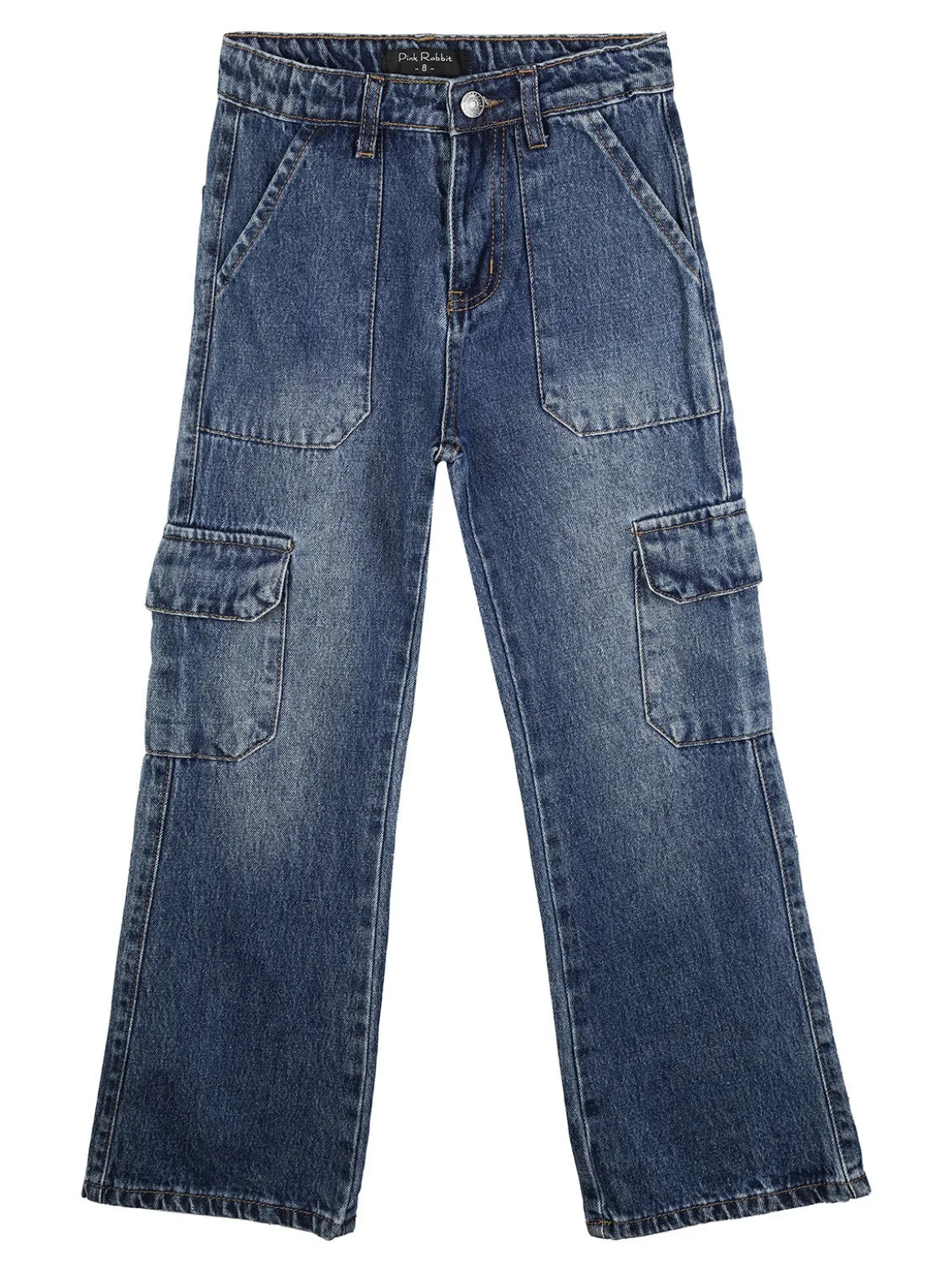 Pink Rabbit Jeans da bambina con tasconi laterali