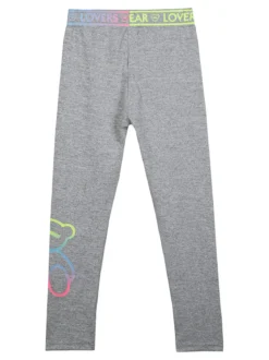 Pink Rabbit Leggings lucidi da bambina con stampe