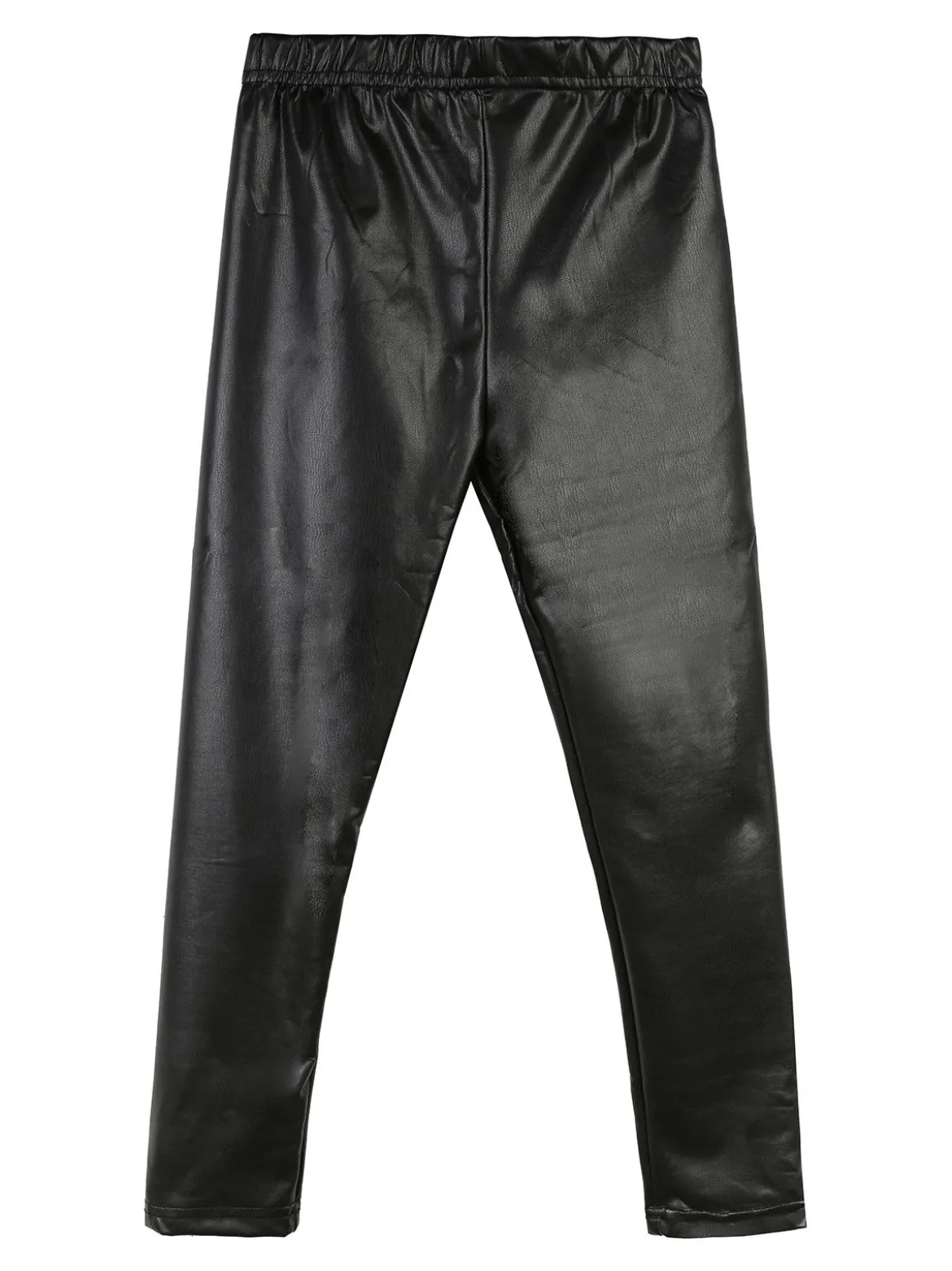 Pink Shell Leggings da bambina in similpelle