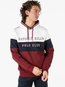 Polo Club Felpa da uomo con cappuccio - bordeaux