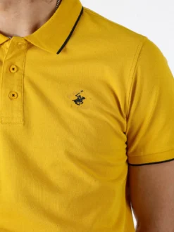 Polo Club Polo da uomo a maniche corte in cotone - giallo