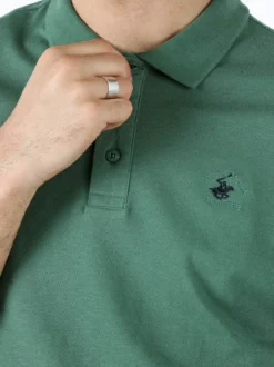 Polo Club Polo da uomo in cotone a maniche corte - verde scuro
