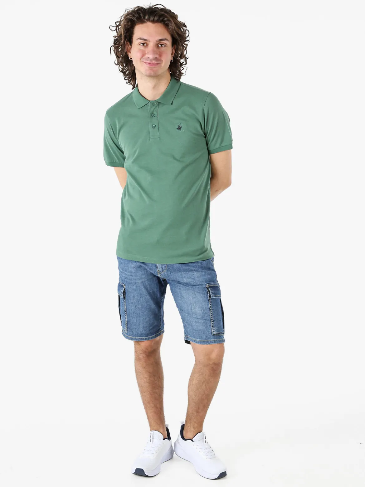 Polo Club Polo da uomo in cotone a maniche corte - verde scuro