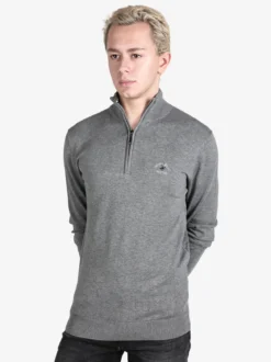 Polo Club Pullover da uomo mezza zip in maglia